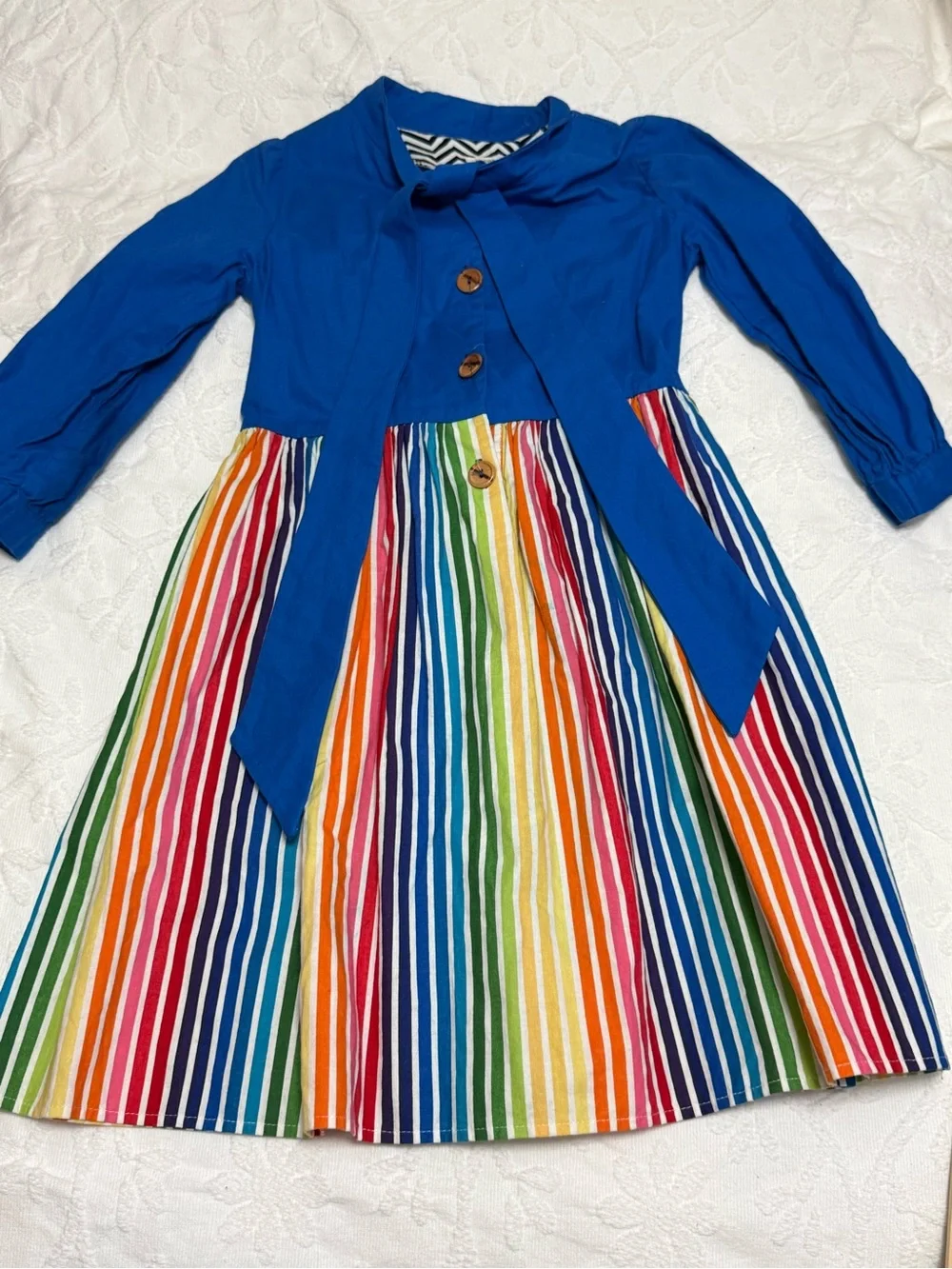 NWOT Misha Lulu Girls 12 Rainbow Twirl Dress USA Boutique School & Fall Photos